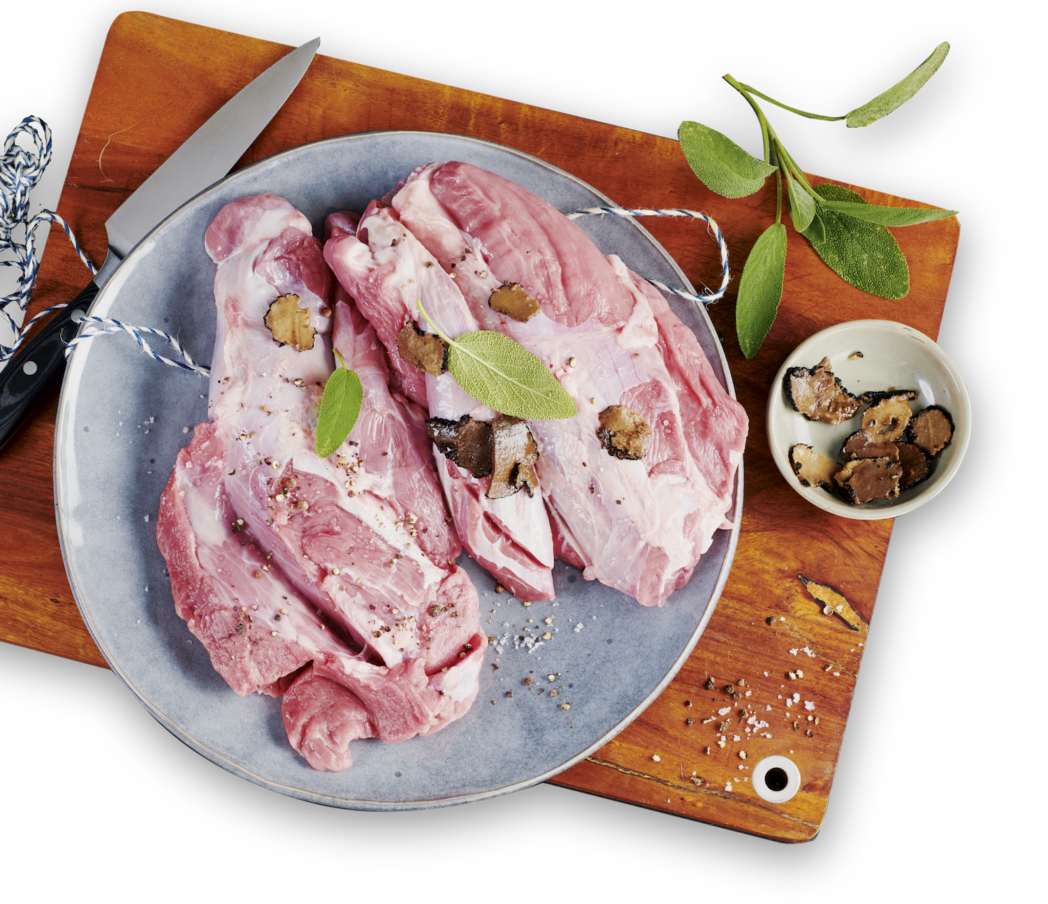Rohes Fleisch auf einem Teller 